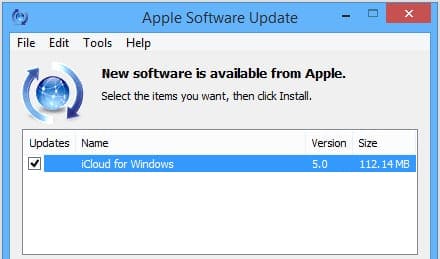 Apple Software Update iCloud for Windows