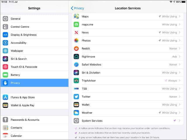 Privacy controls in iOS 13