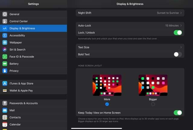 Home Screen Layout options iPadOS