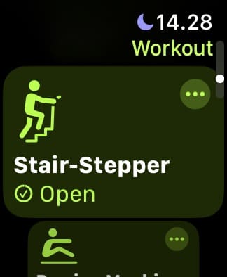 The Workouts App on an Apple Watch