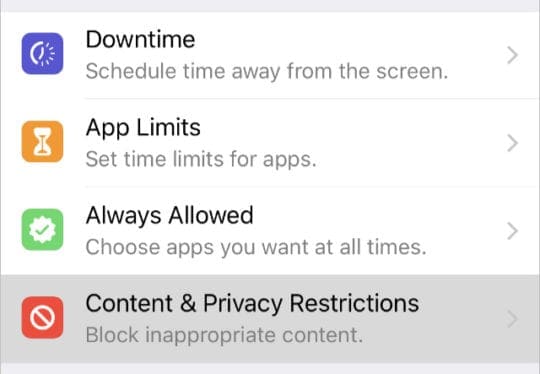 Content & Privacy Restrictions in iOS