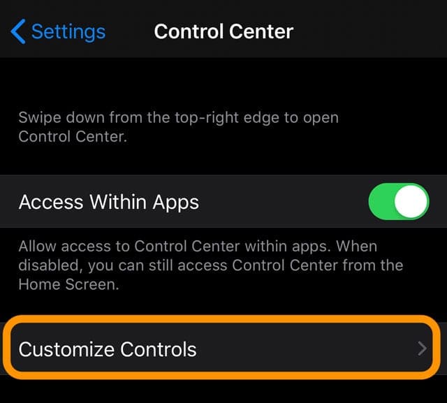 customize your control center iOS and iPadOS