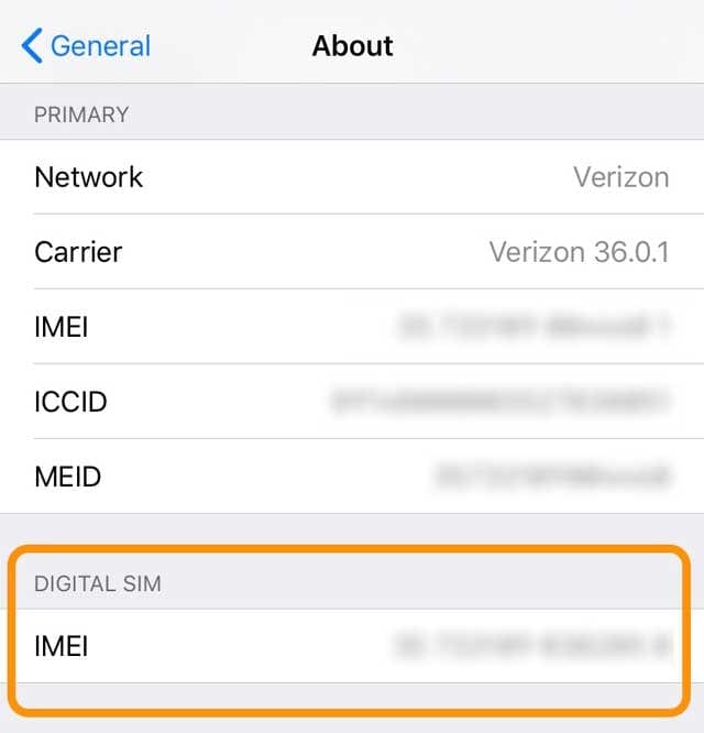 iPhone XR digital SIM