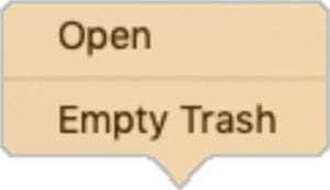 Empty Trash option from macOS Dock