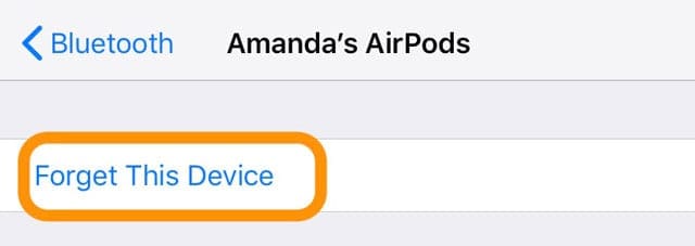 forget this device for AirPods on iPhone Bluetooth