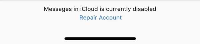Messages in iCloud is currently disabled error