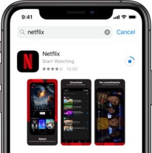 Netflix downloading on an iPhone XS