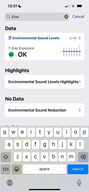 Environmental Sound Levels in the iOS Health App