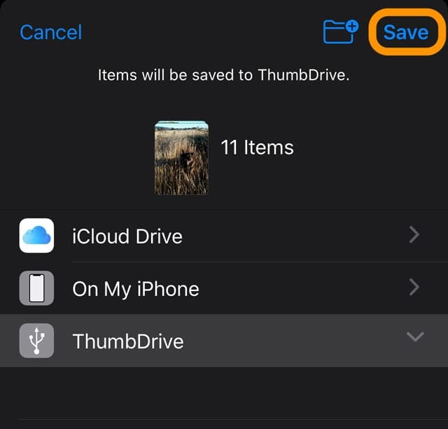 save selected photos to an external drive from the Photos App on iOS and iPadOS