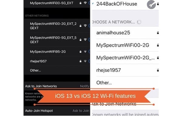 iOS 13 и iOS 12: изменения в функциях Wi-Fi