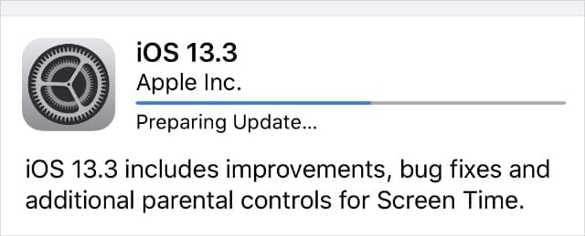 iPhone Software Updating progress bar