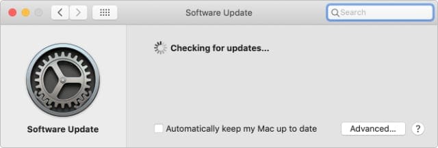 macOS controleert op software-updates in Systeemvoorkeuren