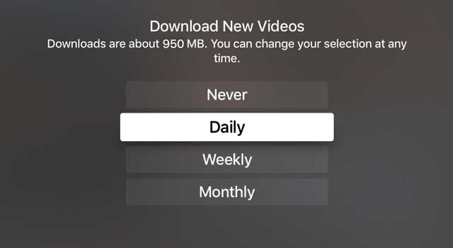 download new videos to daily Apple TV