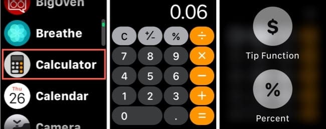 Apple Watch Calculator