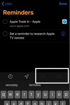 Camera grayed out in Reminders on iOS 13