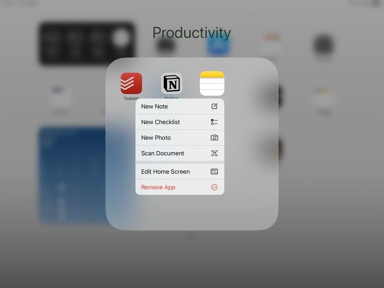 The Remove App Option for Notes on an iPad
