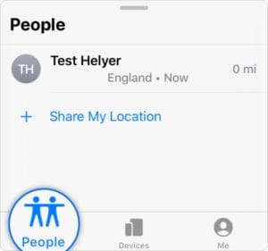 Find My options with People tab in iOS 13