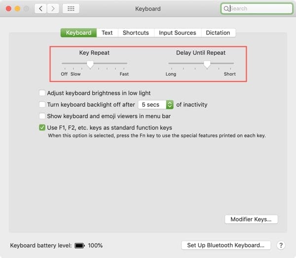 Mac Keyboard Preferences