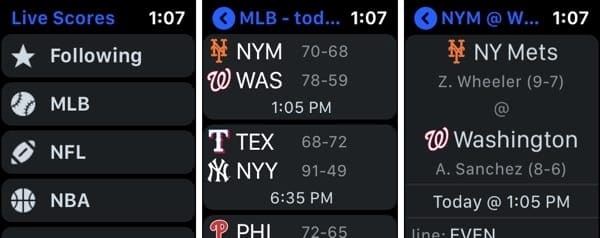 Sports Alerts on Apple Watch