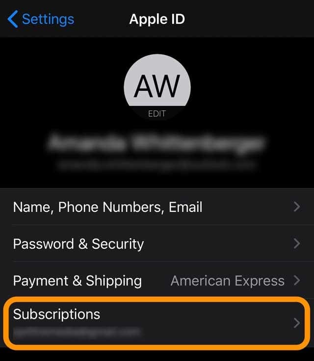 subscriptions location iOS 13
