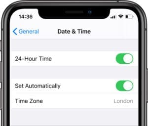 Date & Time Settings on iPhone