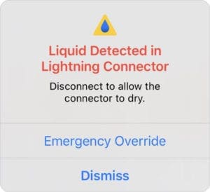 Emergency Override option in Liquid Detection alert