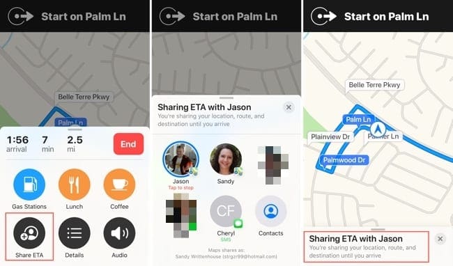 New features in Apple Maps - Share ETA