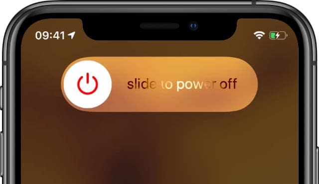 Slide to power off on iPhone X