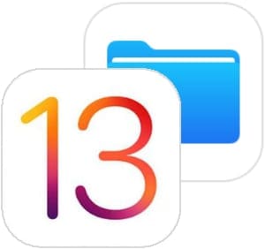 iOS 13 logo and Files app icon