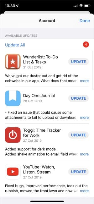 App Store updates