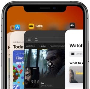 App Switcher view closing apps on an iPhone X