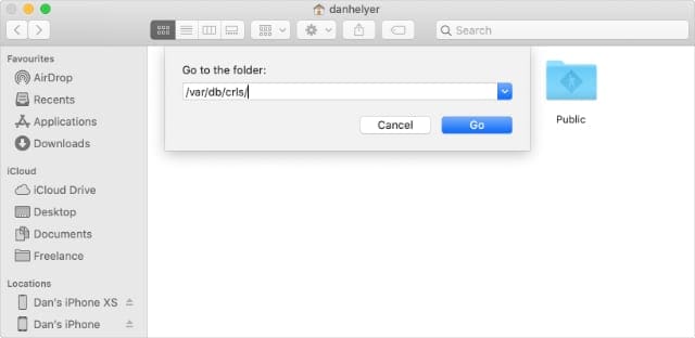 Go to the firewall settings folder in Finder