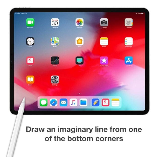 iPad screenshot with Apple Pencil