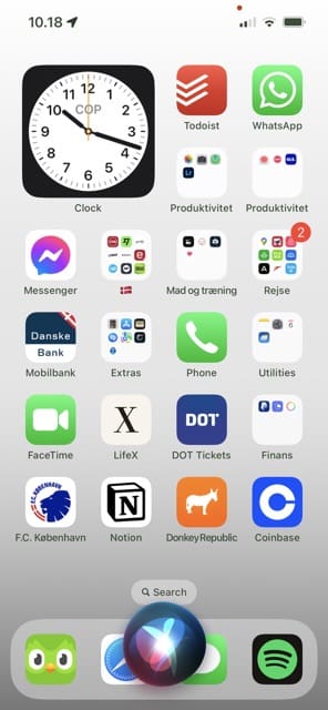 The Siri icon appearing on an iPhone