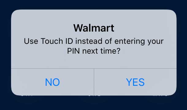 touch id or face id for walmart pay
