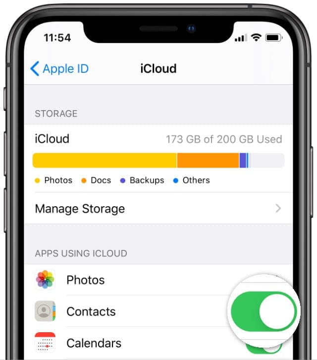 Настройка синхронизации контактов iCloud с iPhone XS