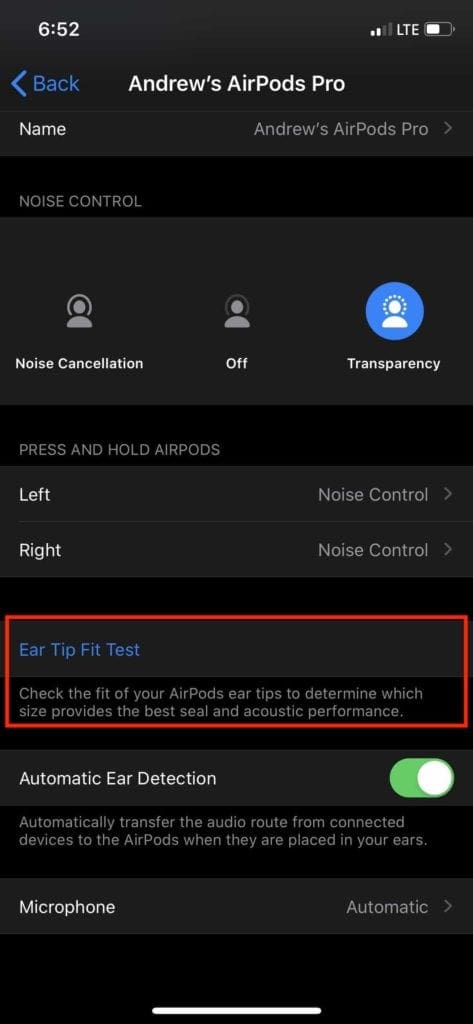 AirPods Pro Locate Ear Tip Fit Test 3