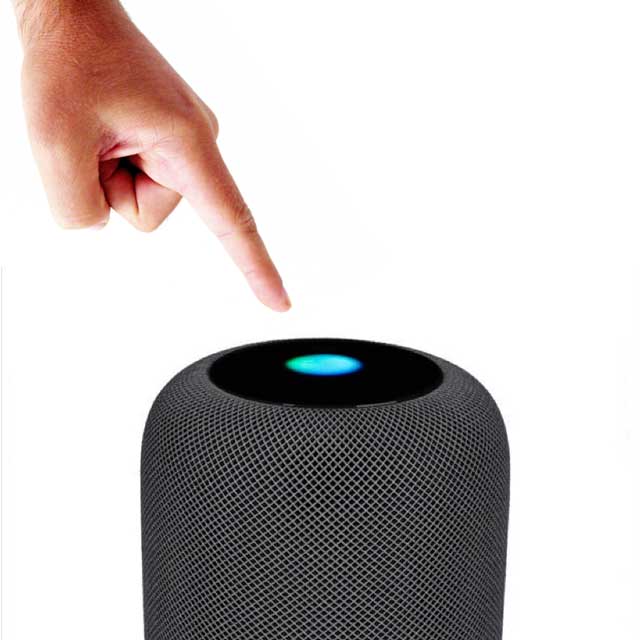 resetting HomePod by touching top of it