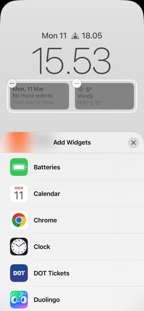 Select the Batteries Widget on your iPhone