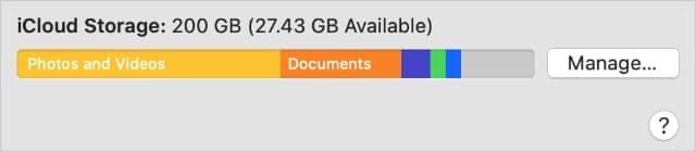 iCloud Storage from System Prefeences on Mac