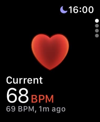 Current Heart Rate on the Apple Watch