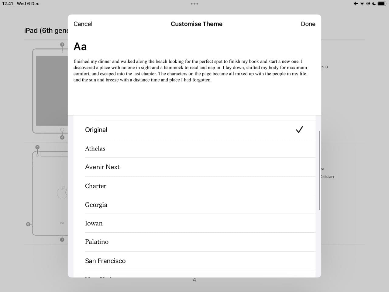 Customize the Font in Apple Books 