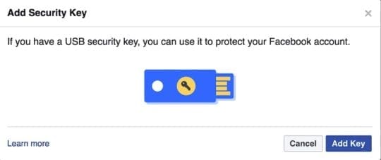Facebook Security Key