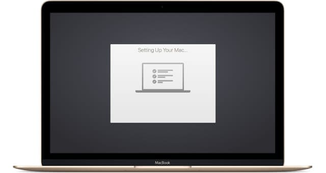 MacBook setup page setting up after reset or restore