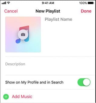 public playlists Apple Music Show on My Profile