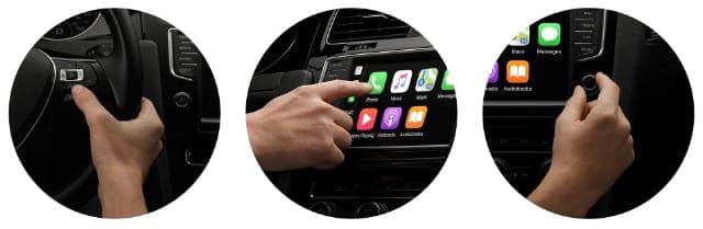 Various CarPlay actions in circular images