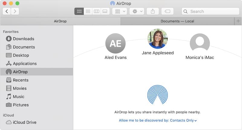 how to transfer files using airdrop