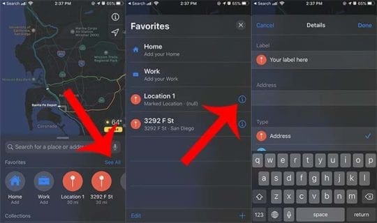 Булавки Apple Maps - Избранное