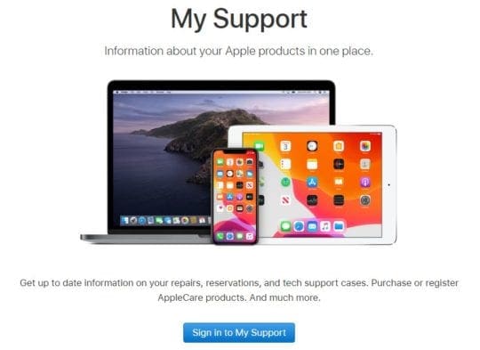 Apple My Support Page