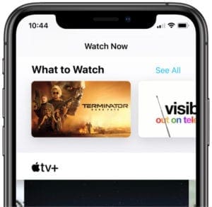 Apple TV app on iPhone XS